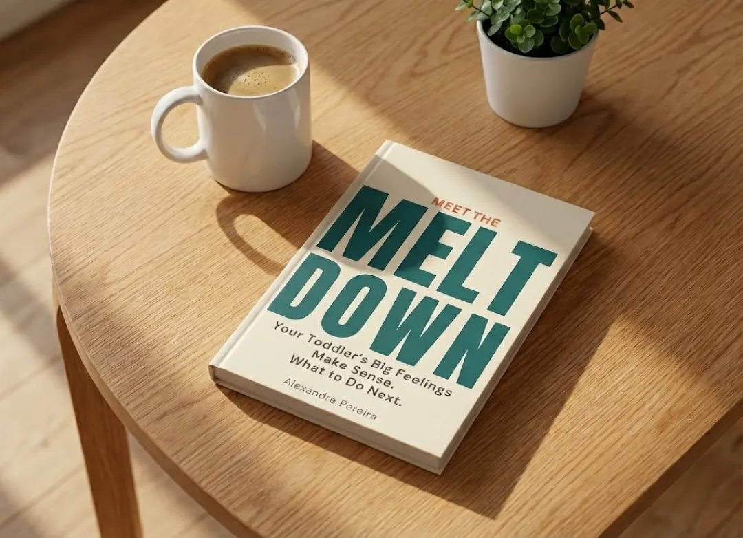 Meet the Meltdown resting on a side table with a mug and a plant.